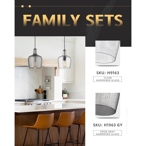 Smoky Gray Hammered Glass Bell Pendant Light | Modern Ceiling Fixture - Picture 6 of 11